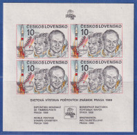 Tschechoslowakei 1988 Briefmarkenausstellung Prag Mi.-Nr. Block 73 Postfrisch ** - Other & Unclassified