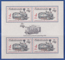 Tschechoslowakei 1987 Briefmarkenausstellung Prag Lokomotiven Mi.-Nr. Block 71** - Altri & Non Classificati