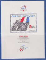 Tschechoslowakei 1989 - 200 Jahre Französische Revolution Mi.-Nr. Block 93 ** - Altri & Non Classificati
