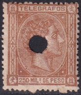 Philippines 1876 Telégrafo Ed 2 Filipinas Telegraph Punch (taladrado) Cancel - Filipinas