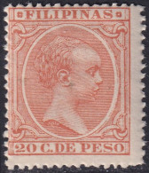 Philippines 1896 Sc 176 Filipinas Ed 128 MLH* Small Marks On Front - Filippine