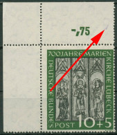 Bund 1951 700 Jahre Marienkirche Lübeck 139 Ecke O. Li. Handstempel Postfrisch - Neufs