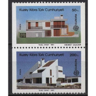 Türkisch-Zypern 1987 Europa CEPT Moderne Architektur 205/06 C ZD Postfrisch - Nuovi