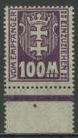 Danzig Portomarken 1923 Kleines Wappen WZ X Mit Unterrand, P 24 X UR Postfrisch - Segnatasse