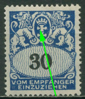 Danzig Portomarken 1927 Gr. Staatswappen Mit Plattenfehler P 33 VII Mit Falz - Postage Due