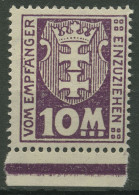 Danzig Portomarken 1923 Kl. Wappen WZ Y Mit Unterrand, P 21 Y UR Postfrisch - Portomarken