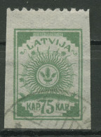 Lettland 1919 Freimarke Symbolik Ähren Im Sonnenkreis 14 B Gestempelt - Lettonie