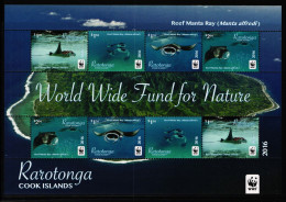 Rarotonga 54-57 Postfrisch Als ZD-Bogen, Fische #JV365 - Islas Cook
