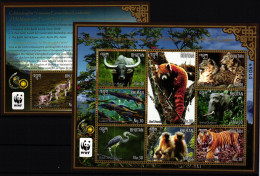 Bhutan Block 546 + 2899-2906 Postfrisch Als Zd-Bogen, Wildtiere #JV370 - Bhoutan