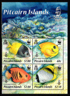 Pitcairn Inseln 805-808 Postfrisch Als 4er Block, Fische #JV415 - Marine Life
