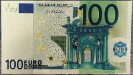 Billet 100 Euro - Réplique Polymère Dorée Feuille D'Or - 100€ - 100 Euro