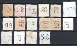 16 Perfins From Schweiz (ch376) - Perfins