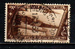 ITALIA REGNO - 1932 - DECENNALE DELLA MARCIA SU ROMA - 50 CENT. - POSTA AEREA - USATO - Poste Aérienne