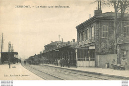 JEUMONT LA GARE VUE INTERIEURE AVEC LE TRAIN - Jeumont