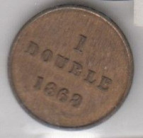Guernsey Coin 1 Double 1868 Condition Very Fine - Guernsey
