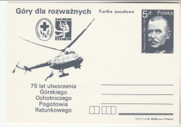 HELICOPTER MOUNTAIN RESCUE Service Anniv 1984 POLAND Postal STATIONERY Card Cover Stamps Aviation  Mountaineering - Escalada