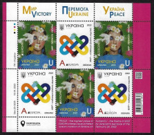 UCRANIA /UCRAINA /UKRAINE  -EUROPA-CEPT 2023-"PEACE –The Highest Value Of Humanity"- SHEET Of 3 Sets - MINT - 2023