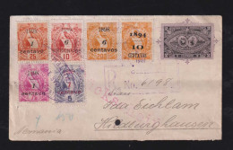 Salvador 1901 Uprated Registered Stationery Envelope HILDBURGHAUSEN Germany Overprint Stamps - El Salvador