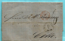 Lettre Avec Contenu Altona, HAMBURG 13/01/1866 Via LYON à MARSEILLE Vers CETTE 16/01/1866 = Sète - Hamburg (Amburgo)