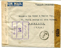 Iraq WW2 Habbaniya Postage Due Airmail Cover Mailed To USA 1943 Censor - Irak