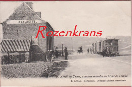 Doornik Tournai "A L'Alouette" Arrêt Du Tram à Quinze Minutes Du Mont De Trinité 1904 (zeer Goede Staat) Singer Reclame - Tournai