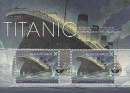 2012 Belgium Titanic Ships TITANIC Circlular Overprint/Pre-cancel Souvenir Sheet MNH - Unused Stamps