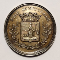 Oude Medaille Ancienne Kermis Feest Stad St. Sint Niklaas Nicolaas Waas Waasland Kermesse 1881 Foire Old Medal - Fichas De Municipios