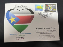 5-4-2024 (1 Z 7) COVID-19 4th Anniversary - South Sudan - 5 April 2024 (with South Sudan Covid-19 Stamp) - Enfermedades