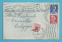 Brief Verzonden Van "CANNES / FRANCE" Naar "Poste Restante BRUXELLES" , Zegel 859 Met T-stempel Aangebracht - Briefe U. Dokumente