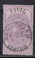 GB Victoria Fiscal/ Revenue Civil Service £1 Lilac And Black  Barefoot 29 Fine Used - Steuermarken