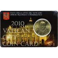 Vatican, 50 Euro Cent, Pape Benoit XVI, Coin Card.FDC, 2010, Rome, Or Nordique - Vatican