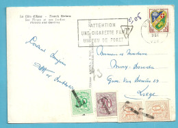 Brief Verzonden Van (France) , Getaxeerd Met Zegel 850+851+857 Ontwaard Met De T-stempel (taxe) - Storia Postale