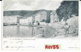 Liguria-genova-s.michele Di Pagana Frazione Di Rapallo  Riviera Di Levante Animata 1902 (f.picc./v.retro) - Autres & Non Classés