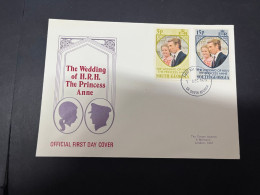 5-4-2024 (1 Z 9) FDC (1 Cover) 1973 (H.R.H Princess Anne Royal Wedding) South Georgia Islands - Familles Royales