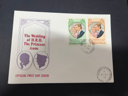 5-4-2024 (1 Z 9) FDC (1 Cover) 1973 (H.R.H Princess Anne Royal Wedding) Grenadines Of St Vincent Islands - Familles Royales