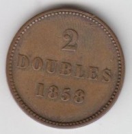 Guernsey Coin 2 Double 1858 - Condition Extra Fine - Guernesey