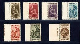 Saargebiet Saar Michel Nr 128 - 134 Volkshilfe Gemälde SARRE Yvert 125-130 Postfrisch ** MNH Geprüft BPP Attest Selten! - Nuevos