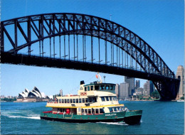 5-4-2024 (1 Z 10) Australia - Postcard Issued From Stamp Booklet - Sydney Harbour Bridge + Opera + Ferry - Ferries