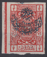 001211/ Saudi Arabia 1925 Nejd Sultanate Post (Turkish) Sg225a 1/2p Red Opt Blue M/MINT - Arabia Saudita