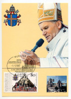 Germany, West 1987 Maximum Card Scott 1503 State Visit Of Pope John Paul II; Münster Postmark - 1981-2000