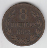 Guernsey Coin 8 Doubles 1885 Condition Fine - Guernesey