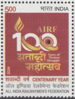INDIA 2024,   All India  Railway Men's Federation,  1v, MNH(**) - Unused Stamps