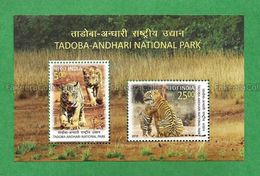 INDIA 2016 INDE INDIEN - TADOBA ANDHARI NATIONAL PARK 2v MNH ** Miniature Sheet - Tiger Cubs, Tigers, Fauna - As Scan - Félins