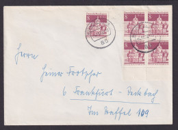 Berlin Brief MEF 271 Rand Viererblock Bauwerke Nürnberg N. Frankfurt - Storia Postale