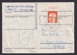 Berlin EF 160 Pfg. 396 Heinemann Paketkarte Hof N. Bergen Enkheim - Covers & Documents