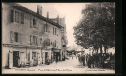 CPA Soustons, Place De L`Hotel-de-Ville Et De L`Eglise  - Soustons
