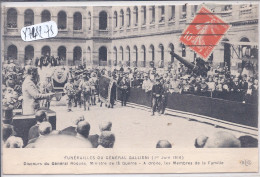 PARIS- FUNERAILLES DU GENERAL GALLIENI- 1 ER JUIN 1916- DISCOURS DU GENERAL ROQUES- ELD - Funérailles