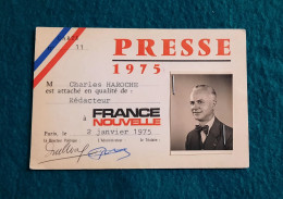 Press ID Passport, 1975  Pasaporte, Passeport, Reisepass Charles Haroche - Historische Documenten