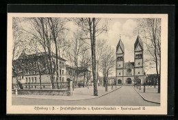 AK Offenburg I. B., Dreifaltigkeitskirche Und Knabenvolksschule, Reservelazarett II  - Offenburg
