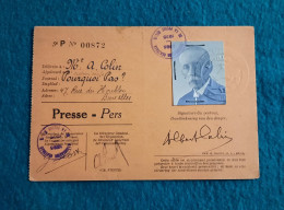 Press ID Passport, 1935  Pasaporte, Passeport, Reisepass Exposition Universelle Et Internationale De Bruxelles 1935 RRR - Historische Documenten